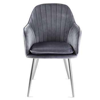 Genesis Muse Chair in Velvet Fabric -Grey