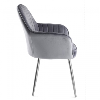 Genesis Muse Chair in Velvet Fabric -Grey