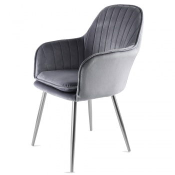 Genesis Muse Chair in Velvet Fabric - Grey