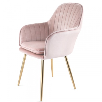 Genesis Muse Chair in Velvet Fabric - Silver Pink