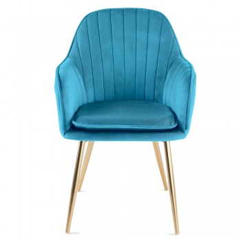 Genesis Muse Chair in Velvet Fabric - Teal