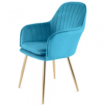 Genesis Muse Chair in Velvet Fabric - Teal