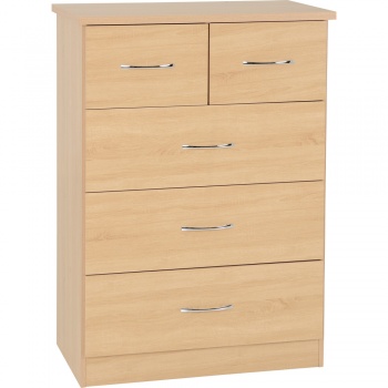 Nevada 3+2 Drawer Chest - Sonoma Oak Effect