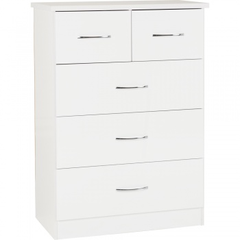 Nevada 3+2 Drawer Chest - White