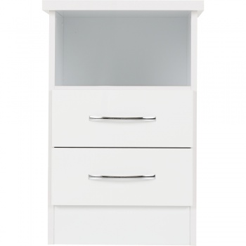 Nevada 2 Drawer Bedside - White