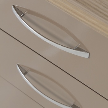 Nevada 3 Drawer Bedside - Oyster Gloss/Light Oak Effect Veneer