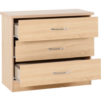 Nevada 3 Drawer Chest - Sonoma Oak Effect