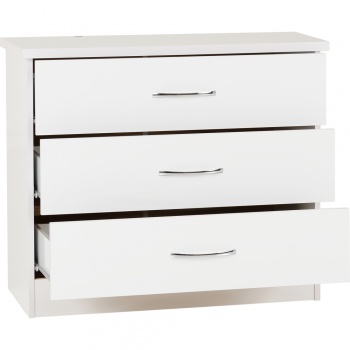 Nevada 3 Drawer Chest - White