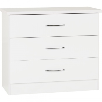 Nevada 3 Drawer Chest - White