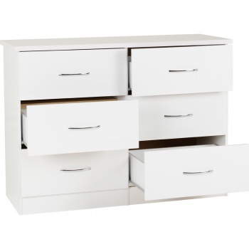 Nevada 6 Drawer Chest - White