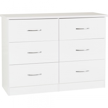 Nevada 6 Drawer Chest - White