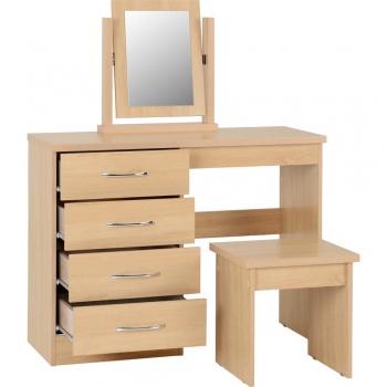 Nevada 4 Drawer Dressing Table Set - Sonoma Oak Effect