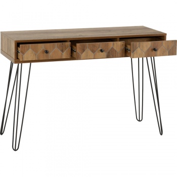 Ottawa 3 Drawer Console Table - Oak/Black