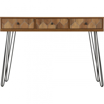 Ottawa 3 Drawer Console Table - Oak/Black