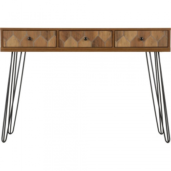 Ottawa 3 Drawer Console Table - Oak/Black