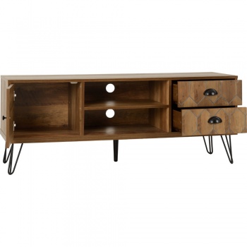 Ottawa 1 Door 2 Drawer TV Unit -  Oak/Black