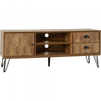 Ottawa 1 Door 2 Drawer TV Unit -  Oak/Black