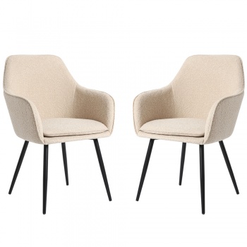 Genesis Muse Chair in Boucle Fabric x 2 - Cream