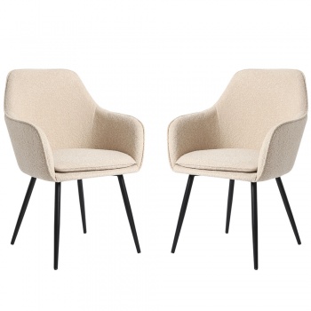 Genesis Muse Chair in Boucle Fabric x 2 - Cream