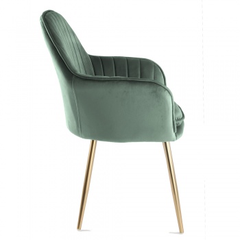 Genesis Muse Chair in Velvet Fabric x 2 - Bistro Green