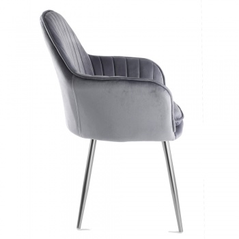 Genesis Muse Chair in Velvet Fabric x 2 - Grey