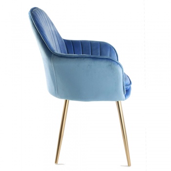 Genesis Muse Chair in Velvet Fabric x 2 - Navy