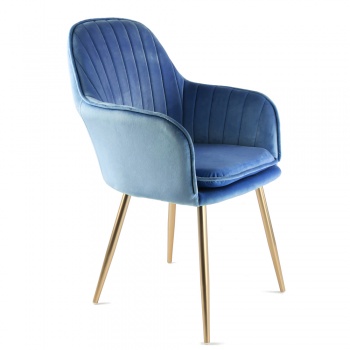 Genesis Muse Chair in Velvet Fabric x 2 - Navy