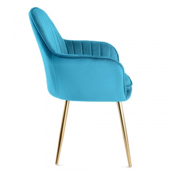 Genesis Muse Chair in Velvet Fabric x 2 - Teal