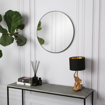 PANDORA Black Round Mirror - 80cm Large