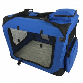 RayGar Folding Soft Crate Pet Carrier (Dog, Cat, Puppy, Kitten) - Blue