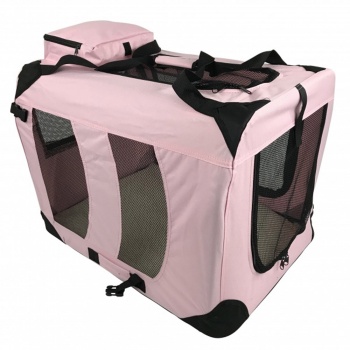 RayGar Folding Soft Crate Pet Carrier (Dog, Cat, Puppy, Kitten) - Pink