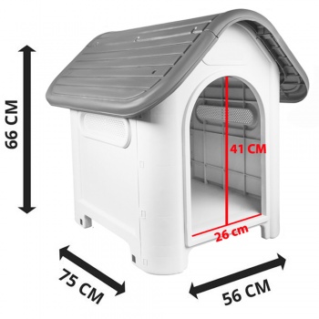 RayGar Plastic Pet Kennel - Grey