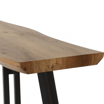 Quebec Console Table with Wave Edge - Oak Effect