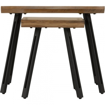 Quebec Nest of Tables with Straight Edge - Oak Effect
