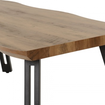 Quebec Coffee Table with Wave Edge - Oak Effect