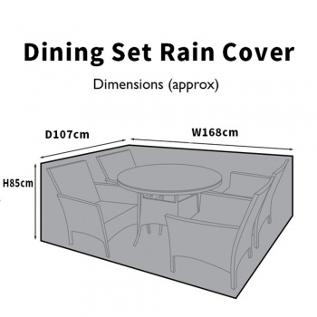 RayGar Valencia Rattan 4 Seater Dining Set - Rain Cover
