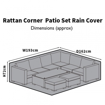 RayGar Rattan Corner Set Cover - 4 Piece 7 Seater