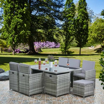 Valera Deluxe Rattan 10 Seater Dining Cube Garden Furniture Patio Set Grey Free Fast P P