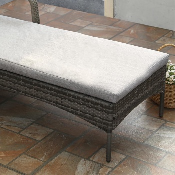 RayGar Deluxe Rattan Sun Lounger with Adjustable Recline - Grey