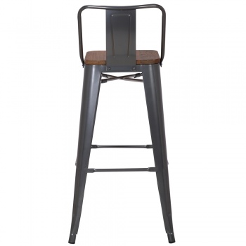 Pollux Kitchen Bar Stool for Home Restaurant x 4 - Metallic Grey