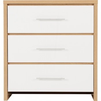 Seville 3 Drawer Chest - White/Oak