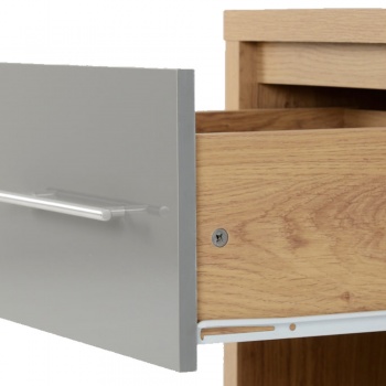 Seville 1 Drawer Bedside Cabinet - Grey/Oak