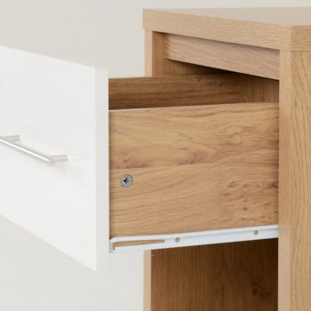 Seville 1 Drawer Bedside Cabinet - White/Oak