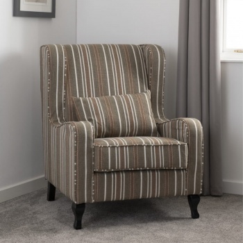 Sherborne Fireside Chair - Beige Stripe
