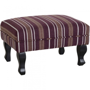 Sherborne Footstool - Burgundy Stripe