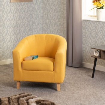 Tempo Tub Chair in Fabric - Mustard