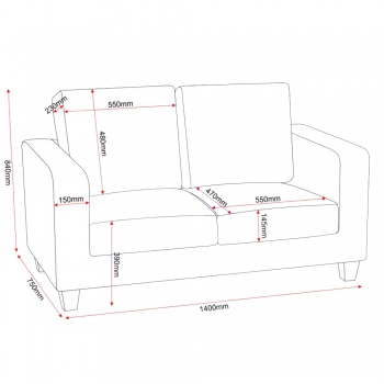 Tempo 2 Seater Sofa in a Box - Brown PU Leather