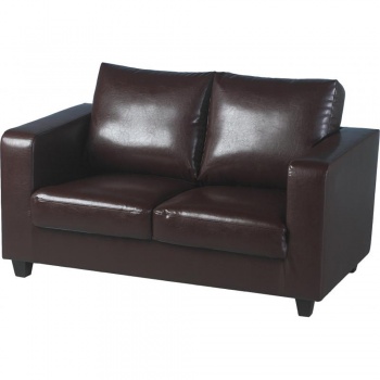 Tempo 2 Seater Sofa in a Box - Brown PU Leather