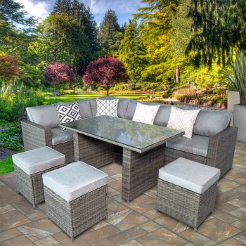Venice Deluxe Rattan 8 Seater Corner Set with High Table for Venice Deluxe Rattan 8 Seater Corner Set with High Table for